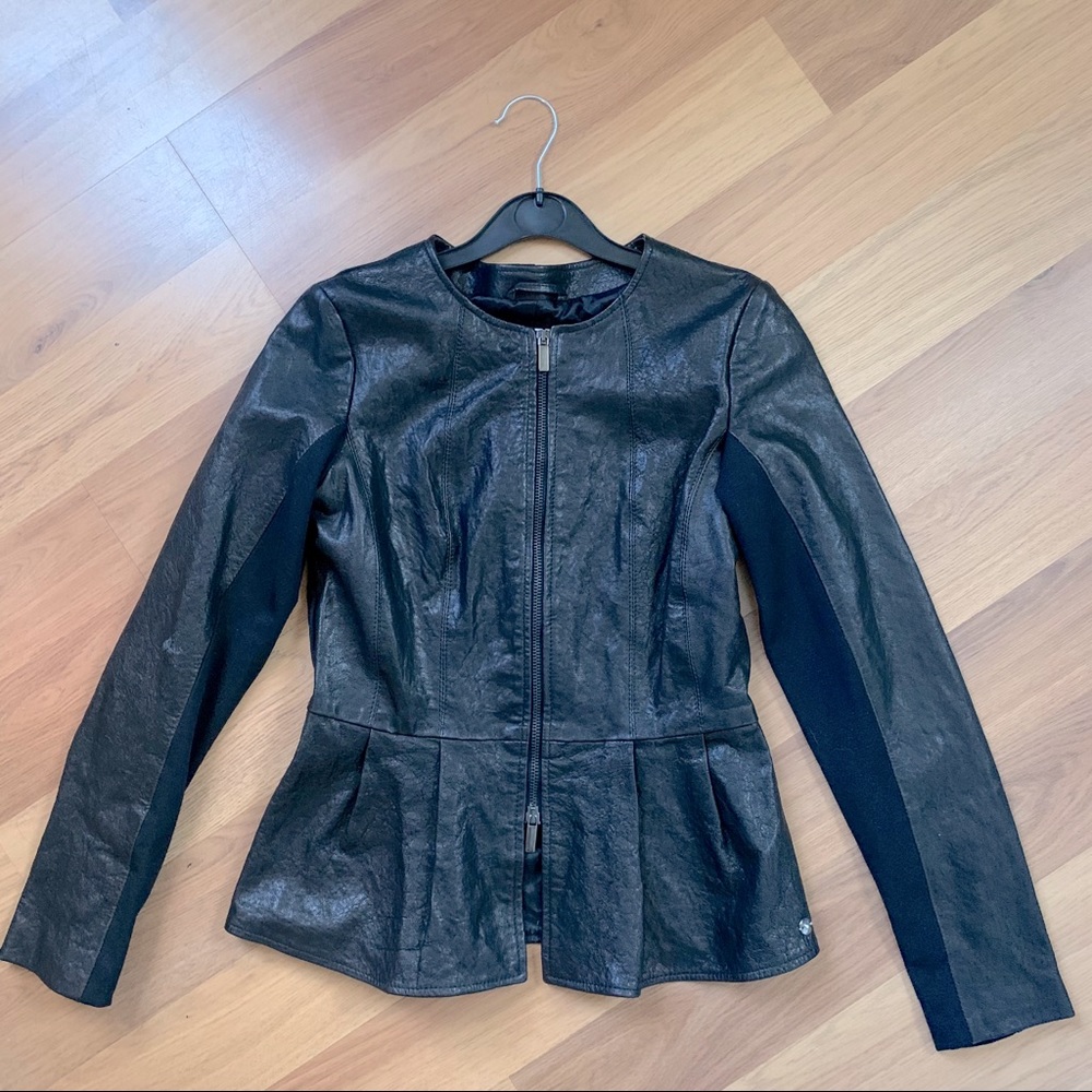 Pinko Kids Black Leather Jacket